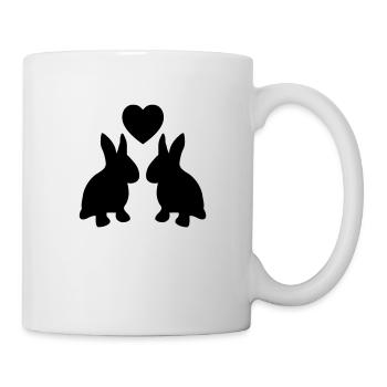 hase_verliebt_f1 - Mug blanc - blanc - Droite