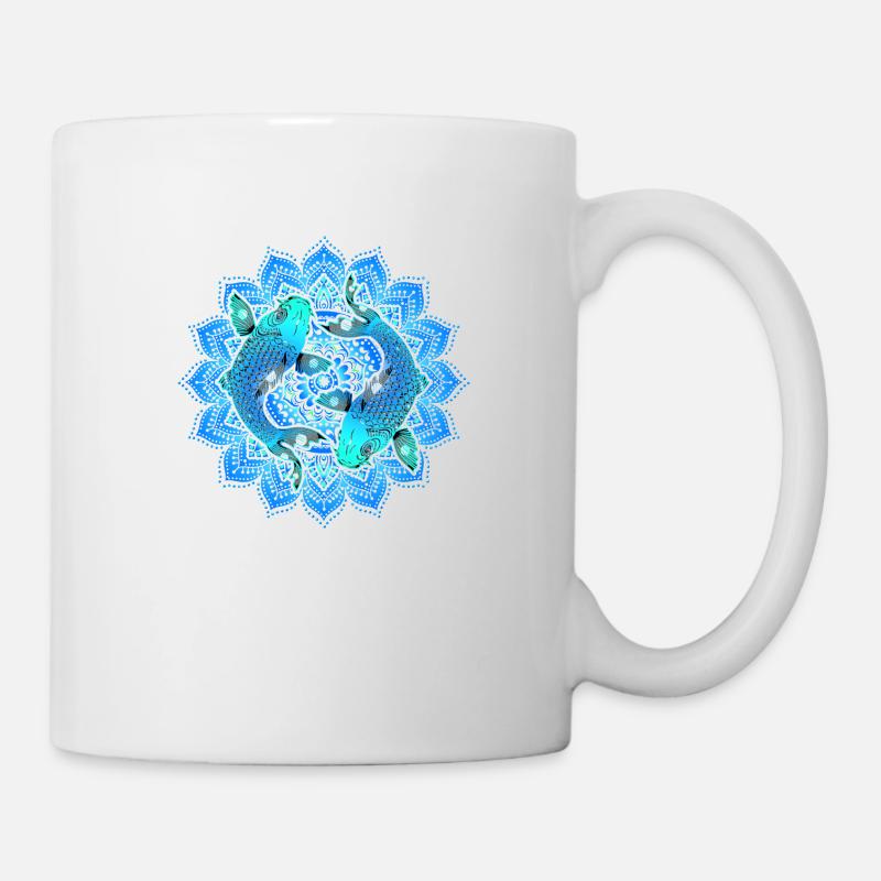 Asian Pond Carp - Koi Fish Mandala 1 - Tasse - Weiß