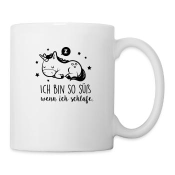 Einhorn schlafendes Baby Einhorn Geschenk - Tasse - Weiß - Rechts