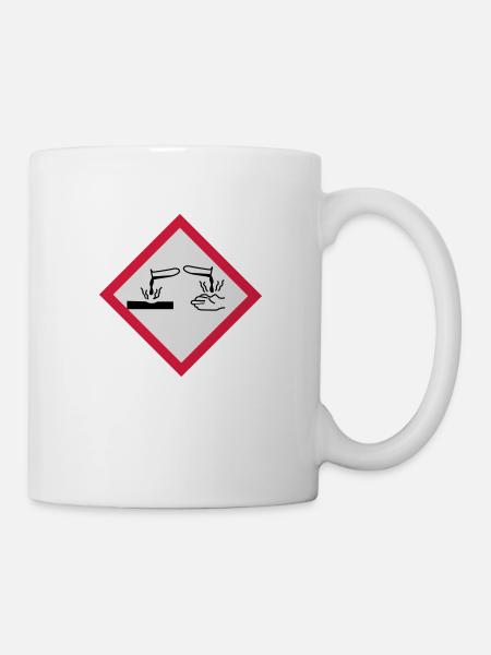 Gefahrstoffe ätzend - Tasse - Weiß