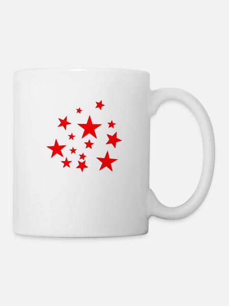Red star, star, star, red, - Mug - white