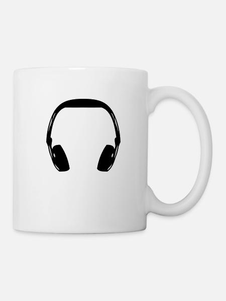 headphone - Tasse - Weiß