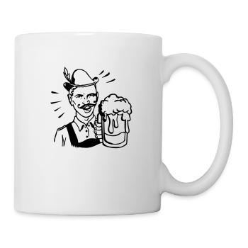 retro guy with beer - Mug - white - Right