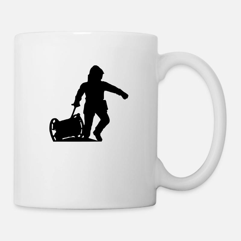 Sapeur Pompier avec dévidoir - Mug blanc - blanc