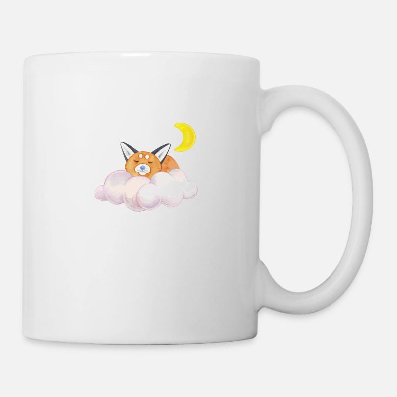 Sleeping cat cloud moon night gift - Mug - white