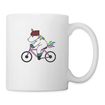 Einhorn Fahrrad Geschenk Radsport Biker fahren. - Tasse - Weiß - Rechts