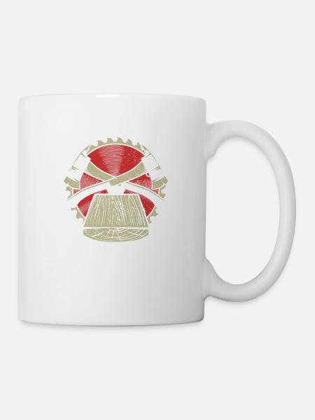 Holz Holzfäller Kettensäge Motorsäge Wald Säge - Tasse - Weiß