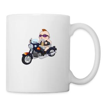 Moto Bébé Punker Peace Lunettes de soleil Couches - Mug blanc - blanc - Droite