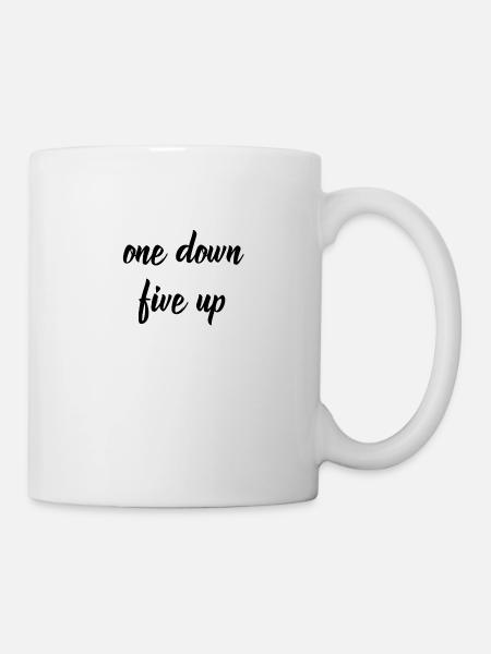 One Down Five Up design blanc - Mug blanc - blanc