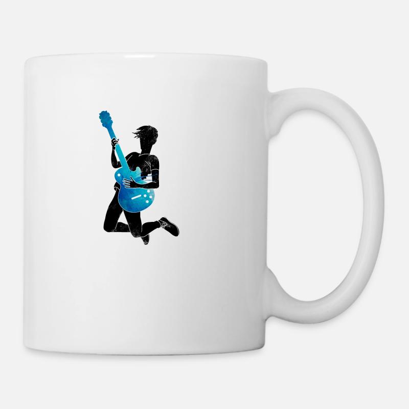Musician Blue Black Guitar - Mug - white