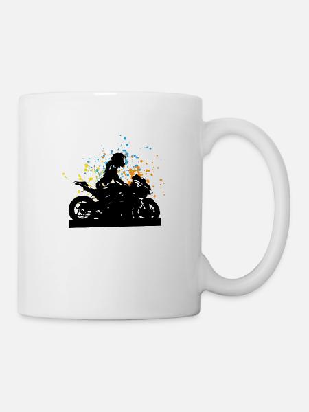 Cadeau de motocycliste fille - Mug blanc - blanc