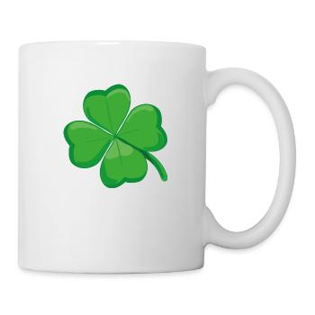 Kleeblatt Glücksbringer St. Patricks Klee Clover - Tasse - Weiß - Rechts