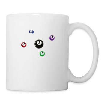 Billiard Pool 8-ball billiard balls snooker player - Mug - white - Right