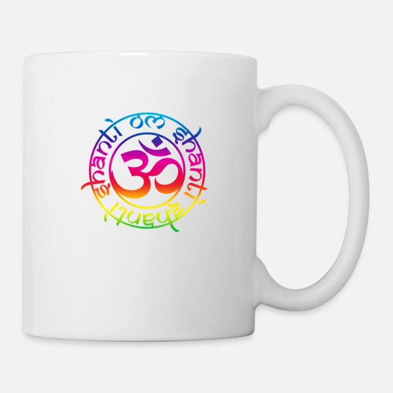 aum_om_shantil_rainbow - Tasse - Weiß