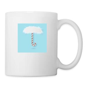 Canne de Noël avec des nuages - Mug blanc - blanc - Droite
