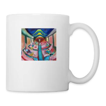 Zug in der Nacht 3 - Tasse - Weiß - Rechts