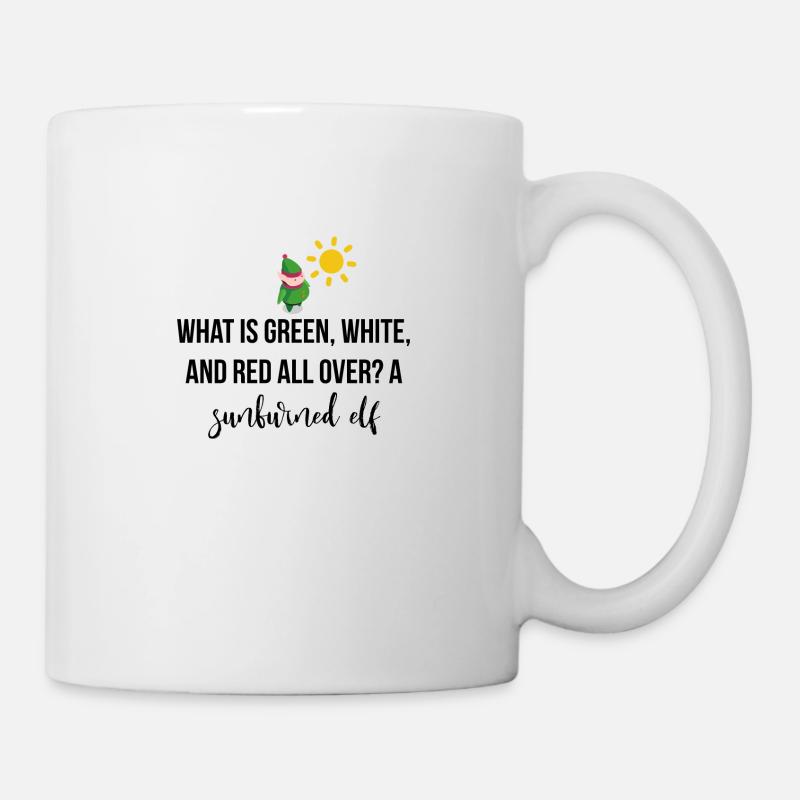What is green, white and red all over? - Tasse - Weiß