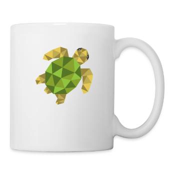 Schildkröte geometrisch Geschenk Dreieck Hipster - Tasse - Weiß - Rechts