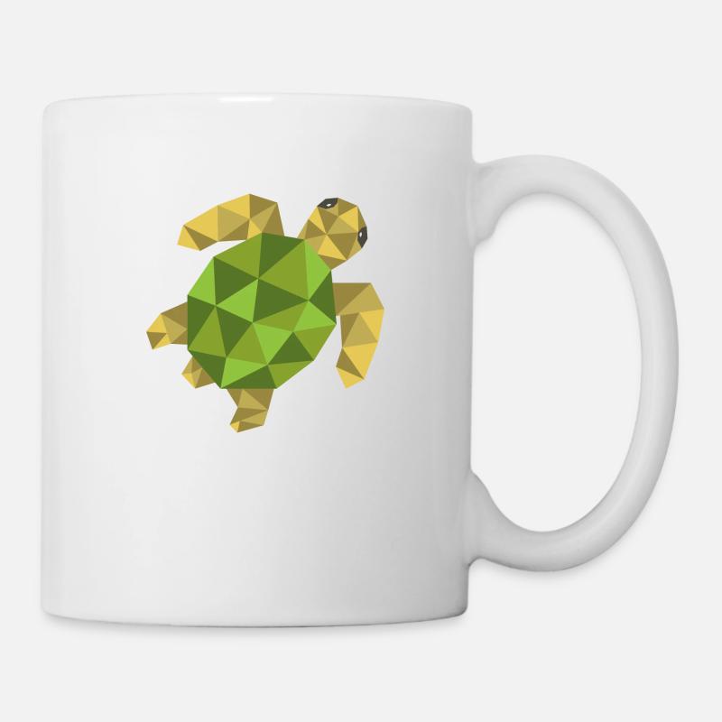 Tortue géométrique cadeau triangle hipster - Mug blanc - blanc