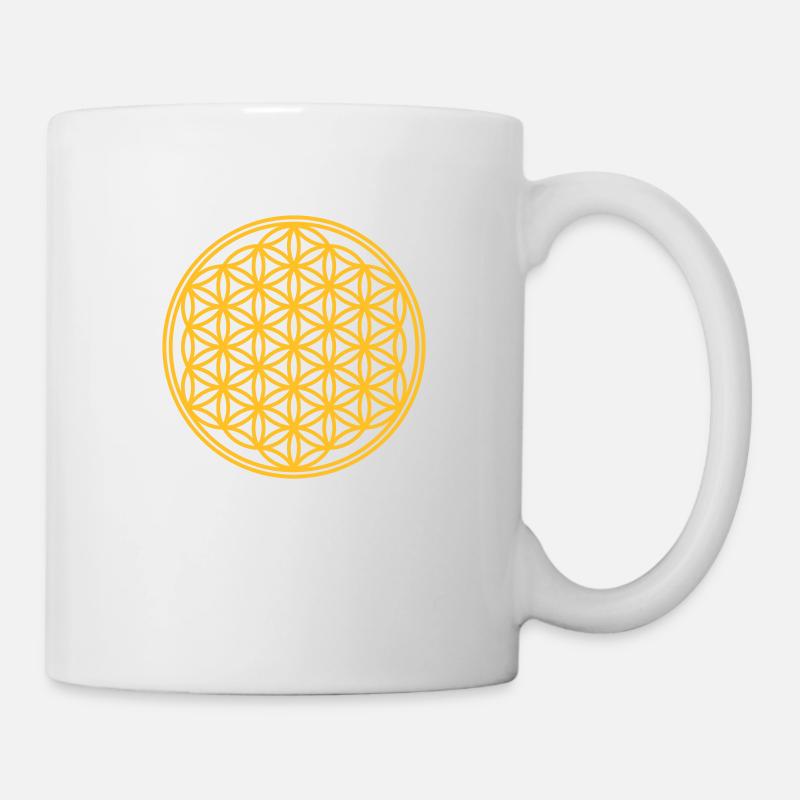 Flower of Life - Vector - 01, c, sacred geometry, - Mug - white