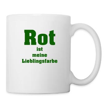 Rot ist meine Lieblingsfarbe - Tasse - Weiß - Rechts