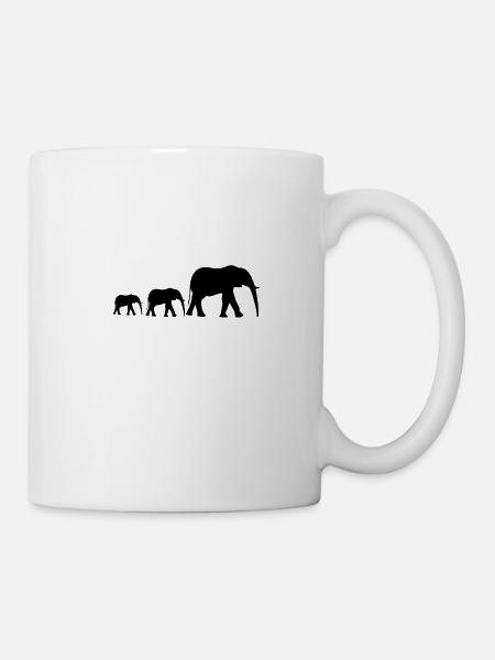 Elefantenfamilie - Tasse - Weiß