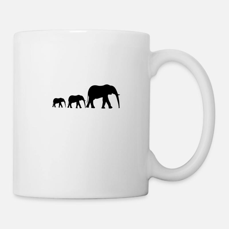 Elefantenfamilie - Tasse - Weiß