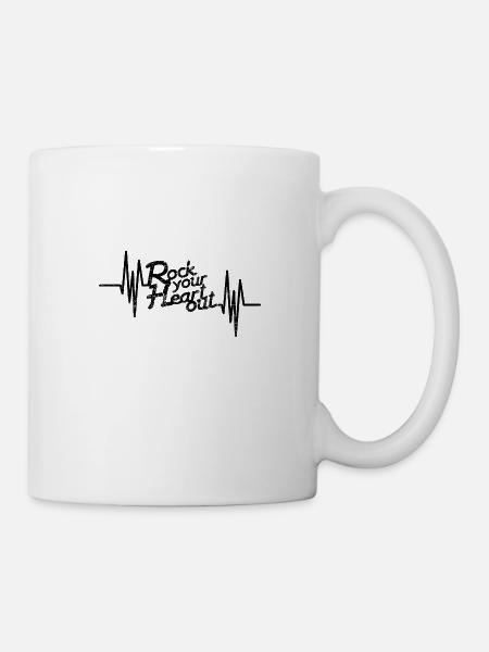 Rock Herz - Tasse - Weiß