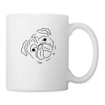 cute pug, pug face, dog owner, gift - Mug - white - Right