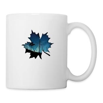 Blatt Geschenk Baum Nacht Wald Natur Sterne Ahorn - Tasse - Weiß - Rechts