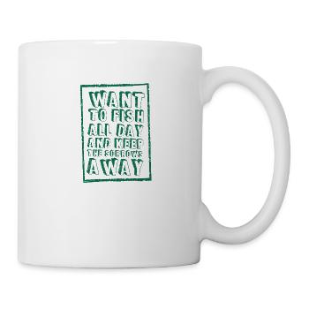 Poisson drôle poisson toute la journée idée cadeau - Mug blanc - blanc - Droite