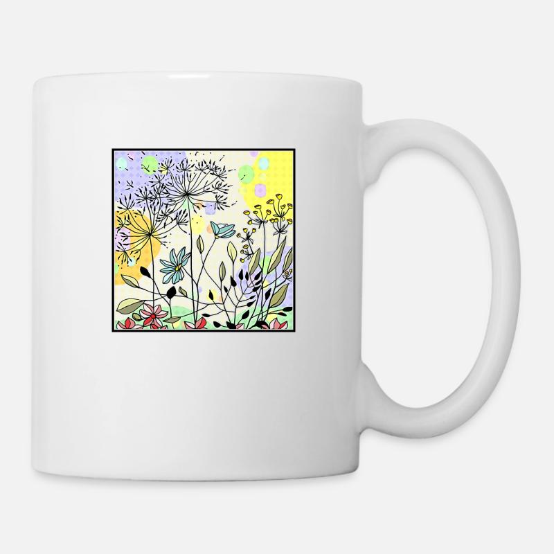 Löwenzahn auf der Wiese - Tasse - Weiß
