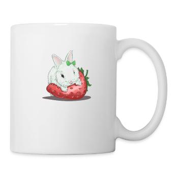 Sweet hare on strawberry - Mug - white - Right