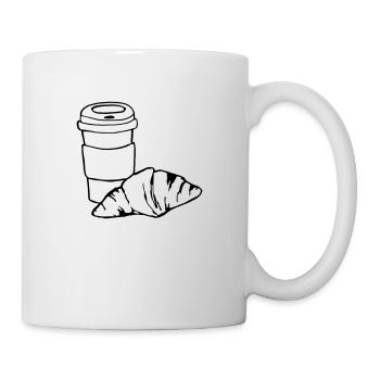 Croissant Coffee Breakfast Gift Idea - Mug - white - Right