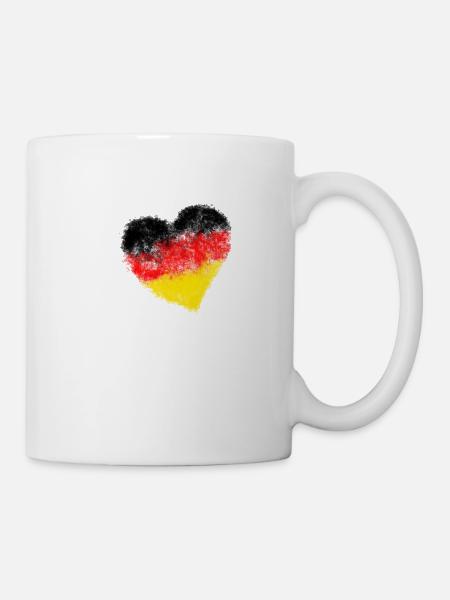 WM EM Deutschland Herz Weltmeister Fußball - Tasse - Weiß