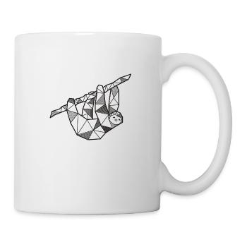 Faultier geometrisch Sloth Geschenk Tier Natur - Tasse - Weiß - Rechts