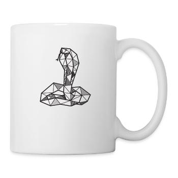 Kobra Schlange geometrisch Geschenk Tier Hipster - Tasse - Weiß - Rechts