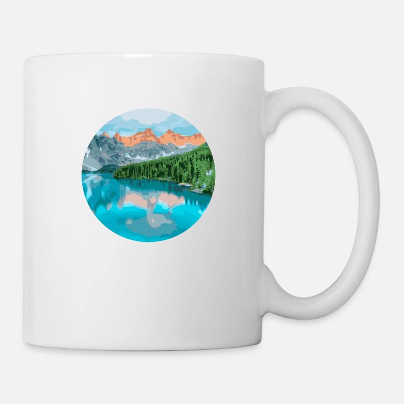 Berge und See - Tasse - Weiß