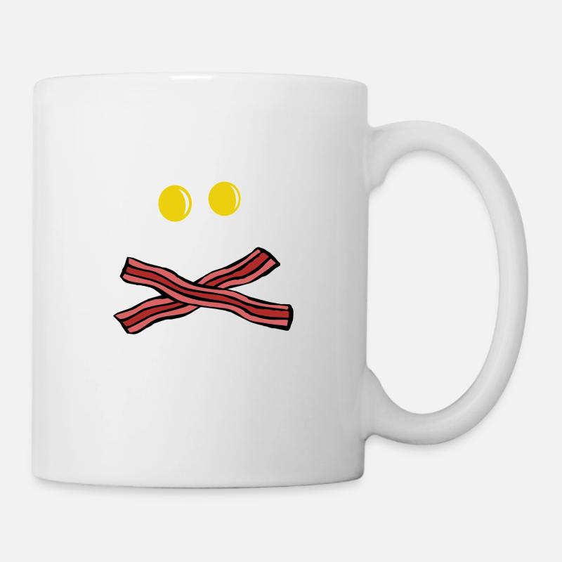 Eier und Speck Totenkopf - Tasse - Weiß