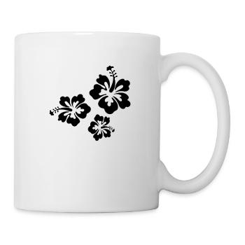 Hibiskus Blüten Blumen tropisch tropische Hawaii - Tasse - Weiß - Rechts