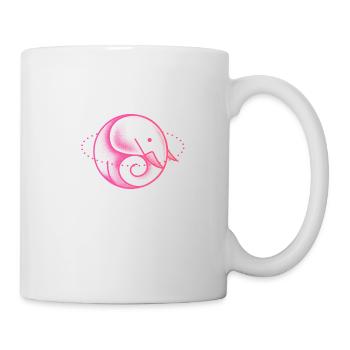 Elefant niedlich rosa - Tasse - Weiß - Rechts