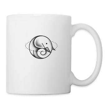 Elefant niedlich Kreis grau - Tasse - Weiß - Rechts
