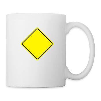 Panneau d'avertissement jaune vide - 2 vecteur de - Mug blanc - blanc - Droite
