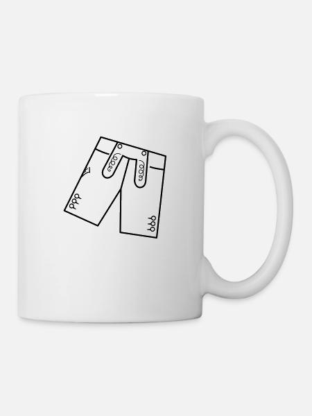 Lederhose - Tasse - Weiß