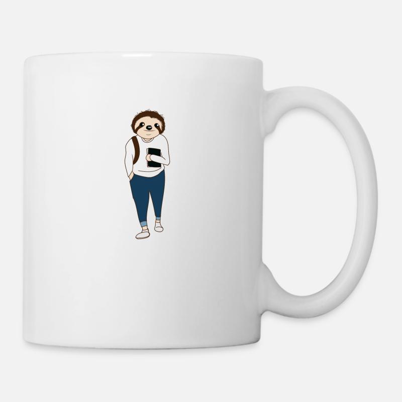 Sloth étudiant - fête - relax - Mug blanc - blanc