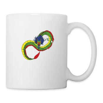 Drachen - Unendlichkeit - chinesischer Drache - Tasse - Weiß - Rechts