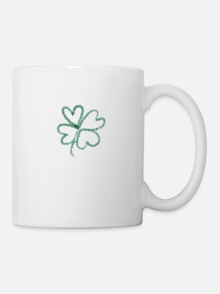 Kleeblatt - Tasse - Weiß