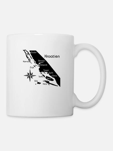 Kroatien Zadar bis Hvar - Tasse - Weiß