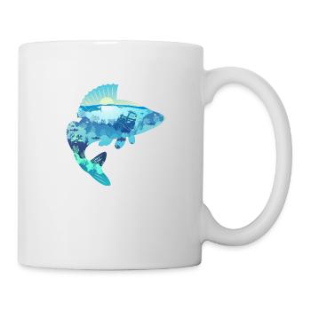Barsch Perch Bass - Tasse - Weiß - Rechts