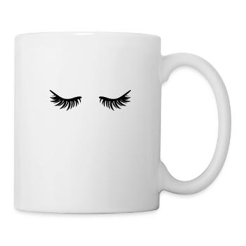 Geschlossene Augen - Wimpern - Tasse - Weiß - Rechts